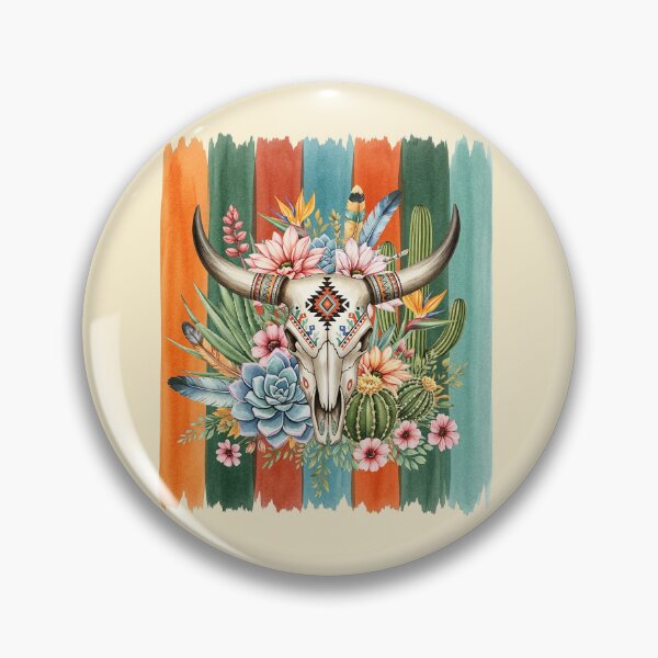 Item preview, Desert cactus, Native Americans, cow Skull and succulents plant, texan catus and flowers designed and sold by Collagedream.