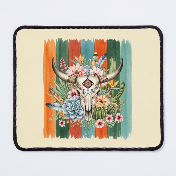 Item preview, Desert cactus, Native Americans, cow Skull and succulents plant, texan catus and flowers designed and sold by Collagedream.