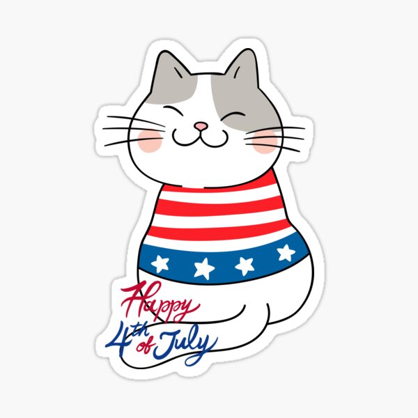 Item preview, Happy 4th of July from this Happy, Happy Cat! designed and sold by Fat Cat Merch.
