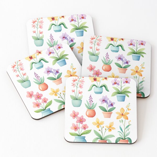 Item preview, Whimsical Orchid Garden – Watercolor Botanical Illustration designed and sold by Ink-Your-Soul.