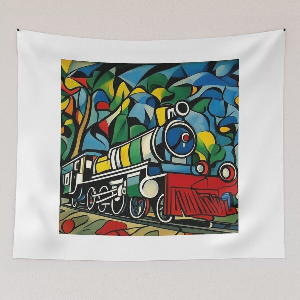 Item preview, Abstract Steam Locomotive - Vibrant Railway Art designed and sold by PolyVision Siam Studio.