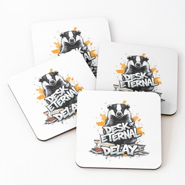 Item preview, Desk of Eternal Delay Badger Design designed and sold by FoxyJags.