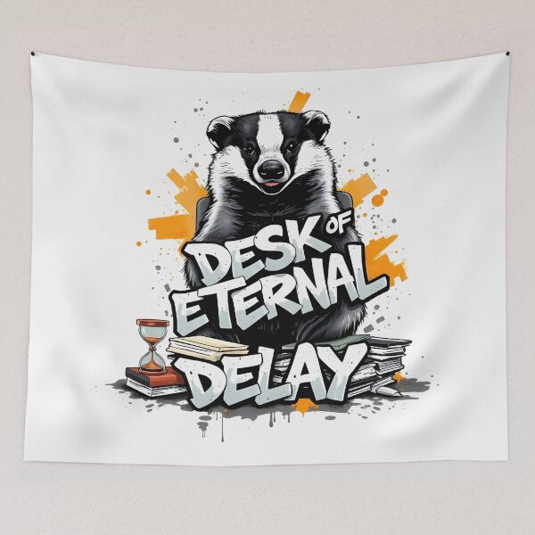 Item preview, Desk of Eternal Delay Badger Design designed and sold by FoxyJags.