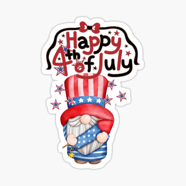 Item preview, Happy 4th of July from this Happy, Happy Gnome! designed and sold by Fat Cat Merch.