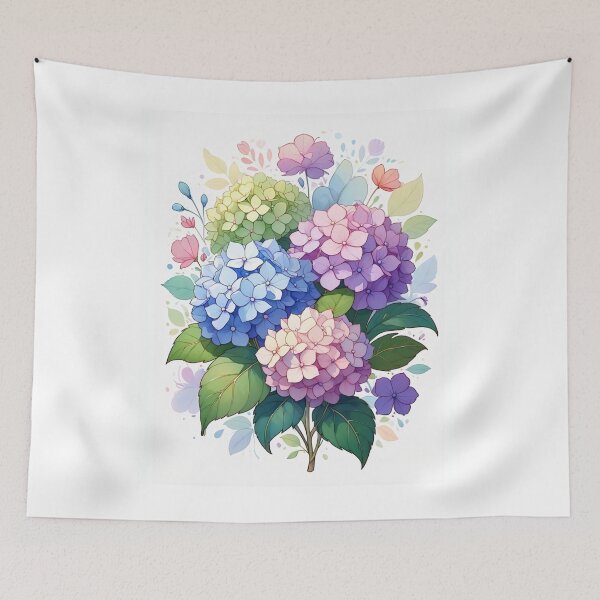 Item preview, Pastel Hydrangea Garden – Soft Watercolor Floral Illustration designed and sold by Ink-Your-Soul.