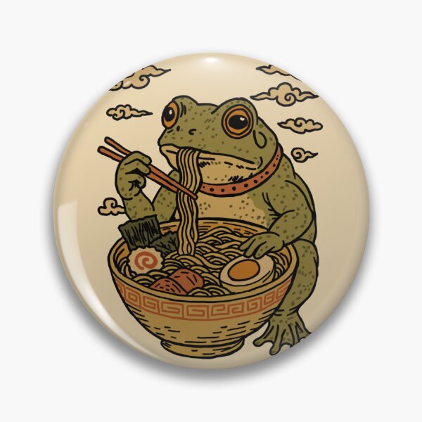 Item preview, Vintage Frog Eating Ramen designed and sold by GiaficDesigns.