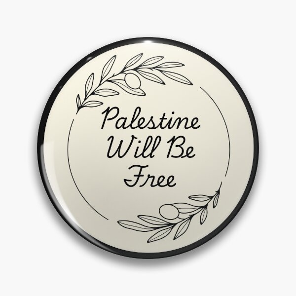 Item preview, Palestine Will Be Free Circle (Cream & Black Color) Olive Branches designed and sold by leftyshirts.