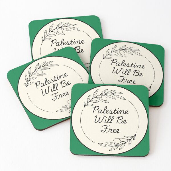 Item preview, Palestine Will Be Free Circle (Cream & Black Color) Olive Branches designed and sold by leftyshirts.