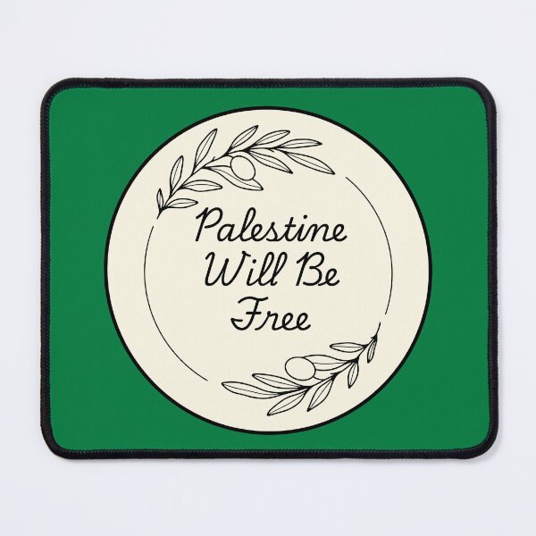 Item preview, Palestine Will Be Free Circle (Cream & Black Color) Olive Branches designed and sold by leftyshirts.