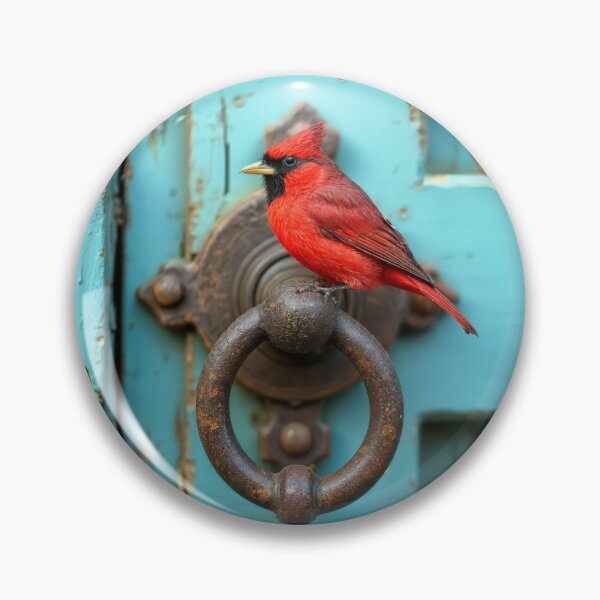 Item preview, Red Cardinal On a Rusty Door Knocker designed and sold by Maria Dryfhout.