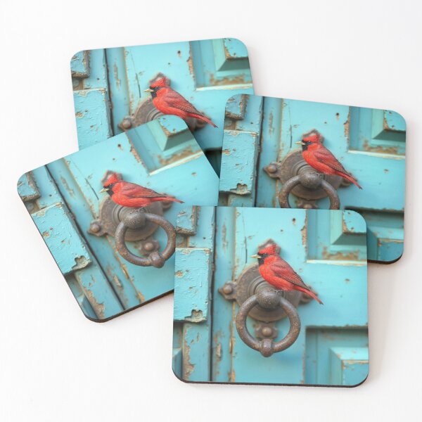 Item preview, Red Cardinal On a Rusty Door Knocker designed and sold by Maria Dryfhout.