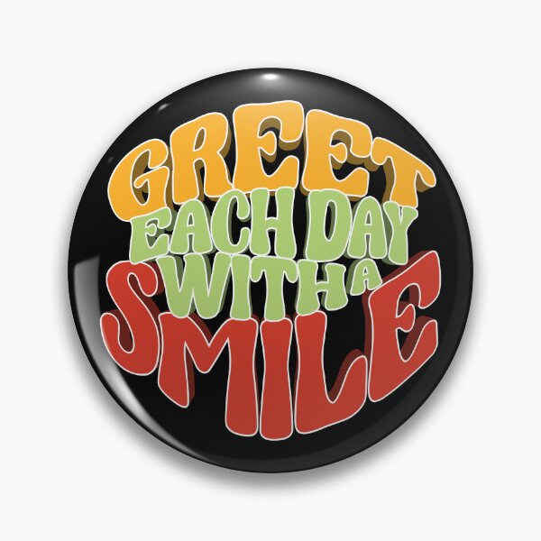 Aperçu de l'œuvre Accueillez chaque jour avec un sourire – Typographie rétro positive créée et vendue par Spaabus.