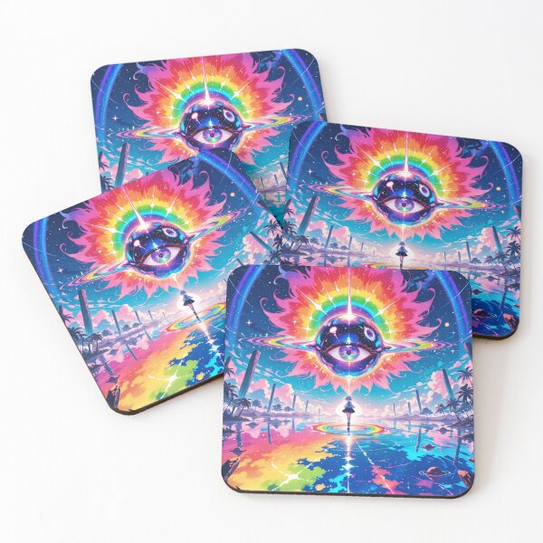 Item preview, Psychedelic Cosmic Eye with Rainbow Halo – Trippy Surreal Reflection designed and sold by Xynith.