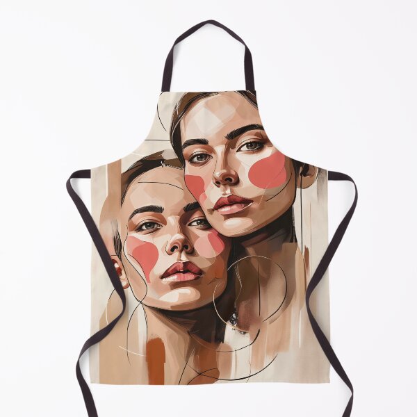 Item preview, Abstract Overlapping Faces – Blush Line Art Illustration with Minimal Shapes designed and sold by Pixelzo.