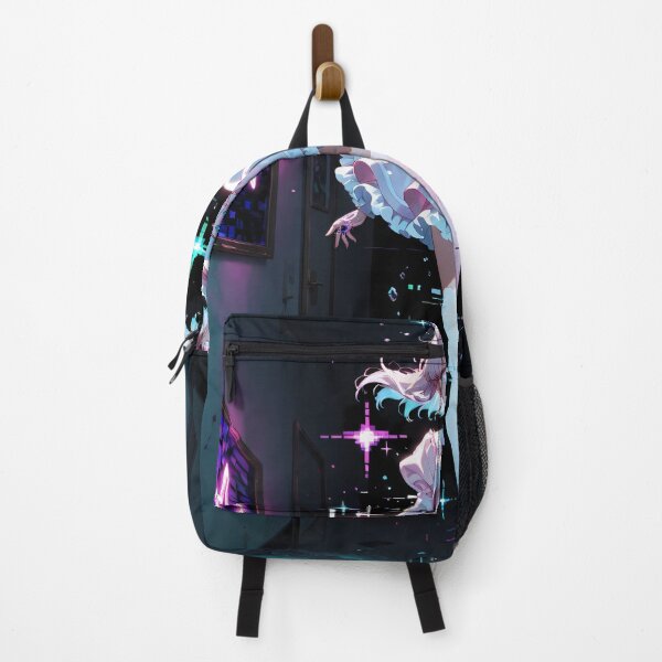 Item preview, Vaporwave Glitch Angel Girl – Neon Cyber Aesthetic Art designed and sold by Xynith.