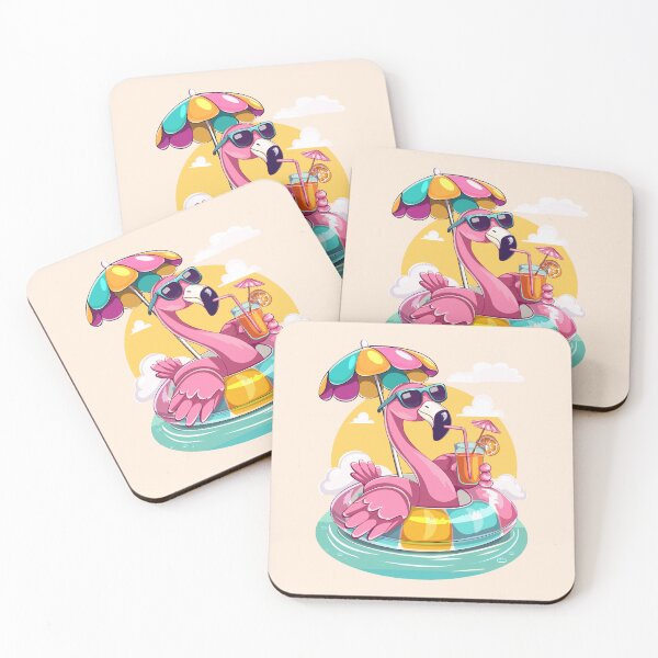 Item preview, Flamingo Floating with Drink designed and sold by Mariia Berezhna.