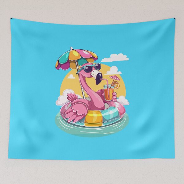 Item preview, Flamingo Floating with Drink designed and sold by Mariia Berezhna.