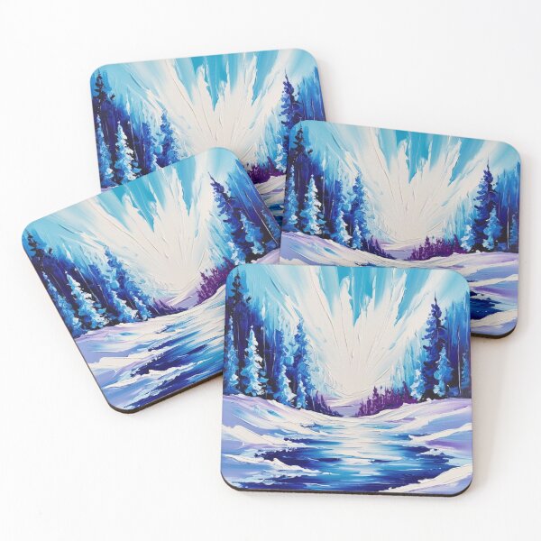 Item preview, Blue Winter Forest Landscape Art designed and sold by Uniquely Yours.