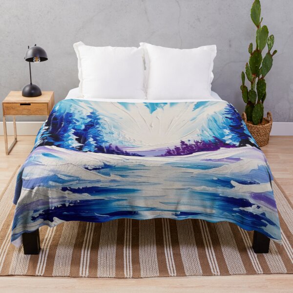 Item preview, Blue Winter Forest Landscape Art designed and sold by Uniquely Yours.