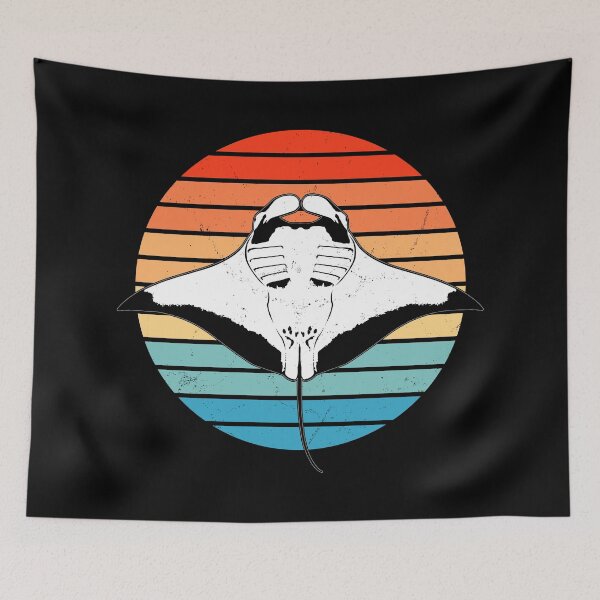 Item preview, Manta Ray Retro Sunset designed and sold by NicGrayGraphic.