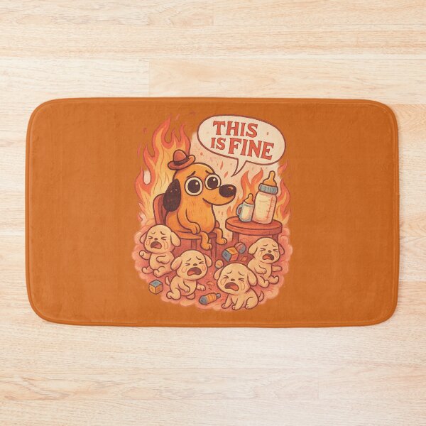 Item preview, This Is Fine — Baby Dog Crying Puppies Funny Cartoon Fire Parental Humor designed and sold by GirlyPopped.