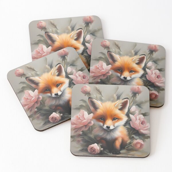 Item preview, Cute Fox and Flowers designed and sold by CalmnessbyChoice.