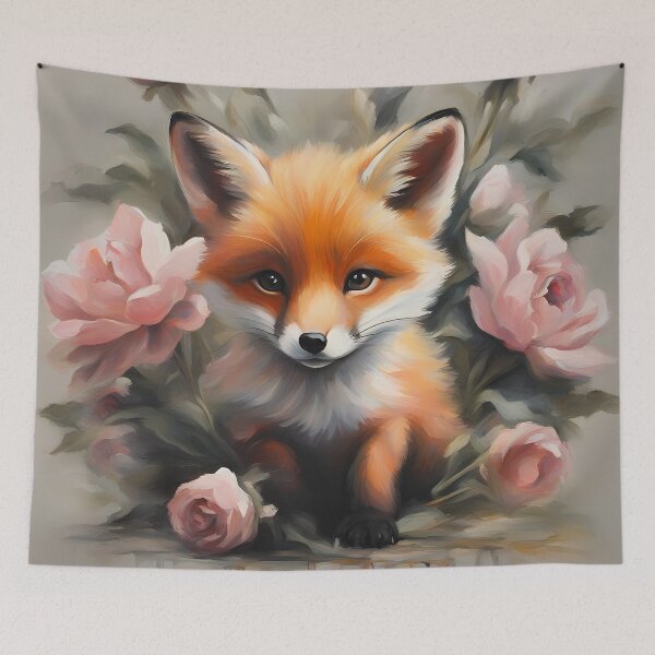 Item preview, Cute Fox and Flowers designed and sold by CalmnessbyChoice.