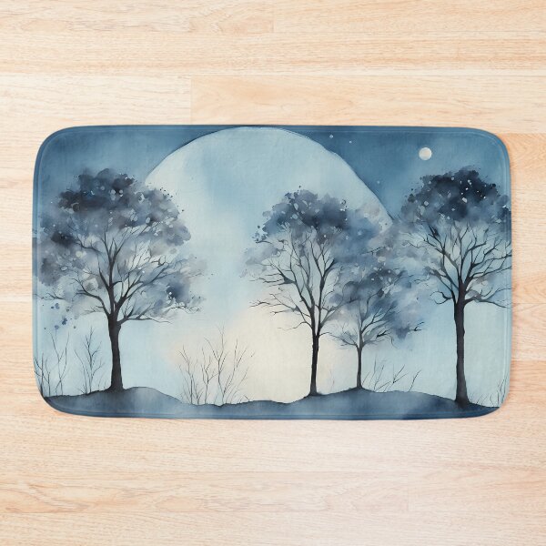 Item preview, Blue Fullmoon and Trees designed and sold by CalmnessbyChoice.