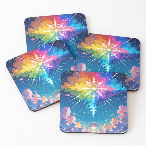Item preview, Psychedelic Rainbow Starburst Over Dream Valley – Trippy Surreal Landscape Art designed and sold by Xynith.