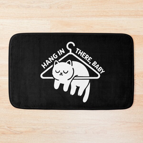 Item preview, Hang In There Baby, cute cat sleeping on a clothes hanger Wordplay designed and sold by scooterbaby.
