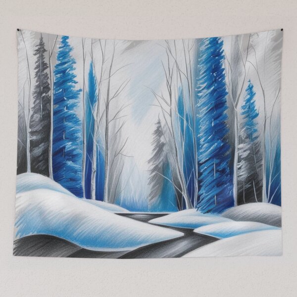 Item preview, Snowy Forest Path Winter Scene designed and sold by Uniquely Yours.