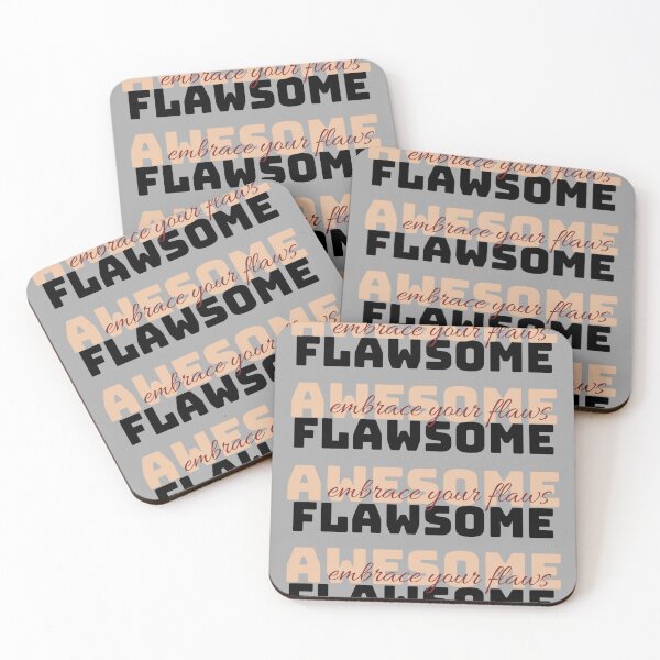 Item preview, Celebrate the Flawsome – Playful Embracing Self-Love Text Art designed and sold by LoversEyes.