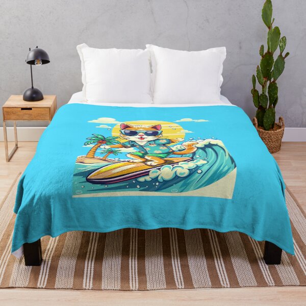 Item preview, Surfing Cat in Hawaiian Shirt designed and sold by Mariia Berezhna.