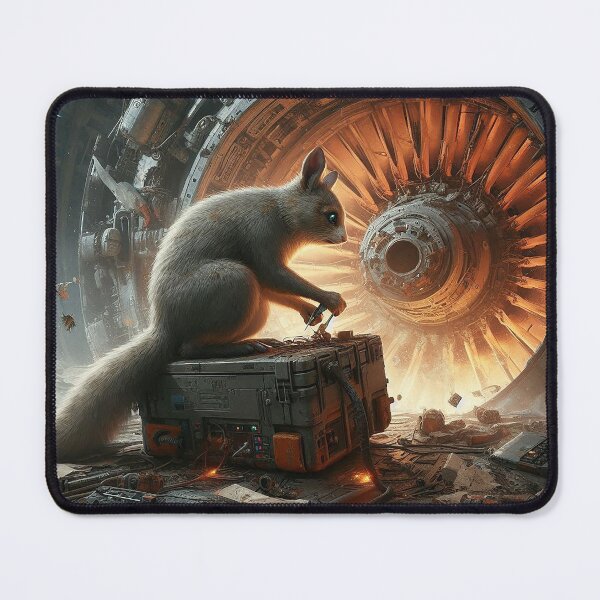 Item preview, Squirrel in the Engine Shop designed and sold by nikkolaus.