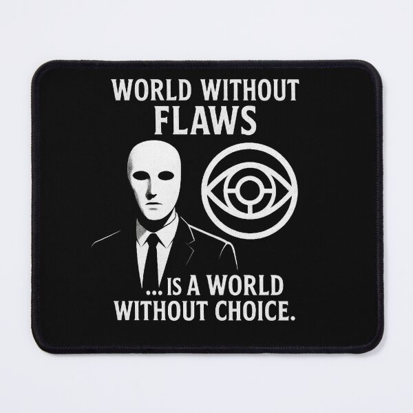 Item preview, Masked Control Dystopian Quote from World Without Flaws designed and sold by Elizarfa.