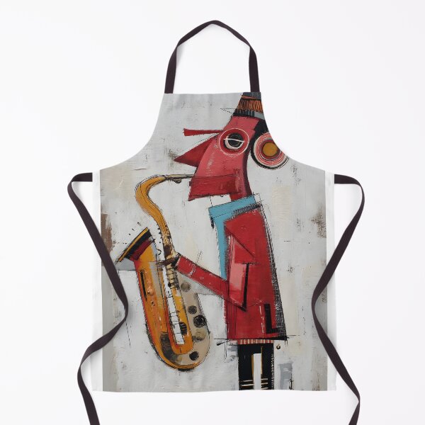 Item preview,  Saxophone Player in Bold Abstract Shapes and Vibrant Colors - Playful Angular Design with Exaggerated Features designed and sold by OlfactoART Studio.