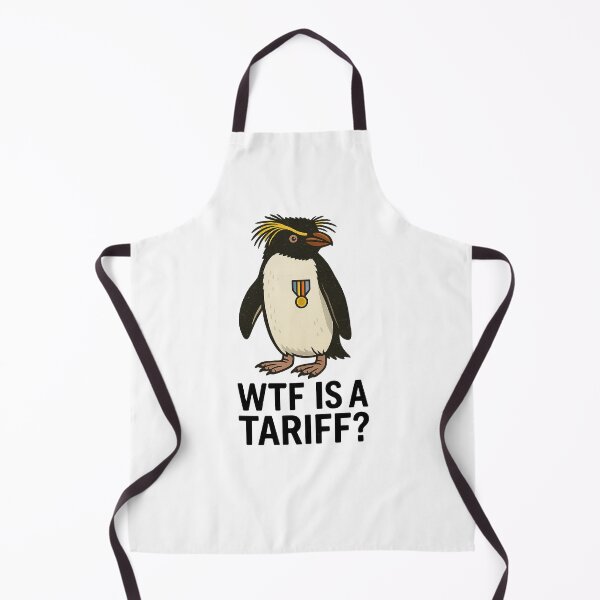 Item preview, Funny Penguin WTF Is a Tariff Political Meme Protest designed and sold by The Junto Shop.