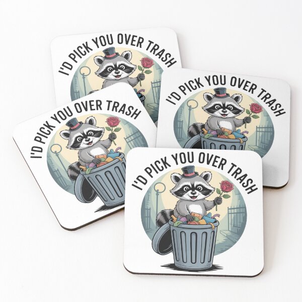 Item preview, I'd Pick You Over Trash | Raccoon T-Shirt designed and sold by NicolasGlowArt.