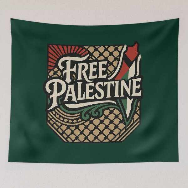 Item preview, Free Palestine — Keffiyeh Pattern with Flag Outline Graphic Design designed and sold by GirlyPopped.