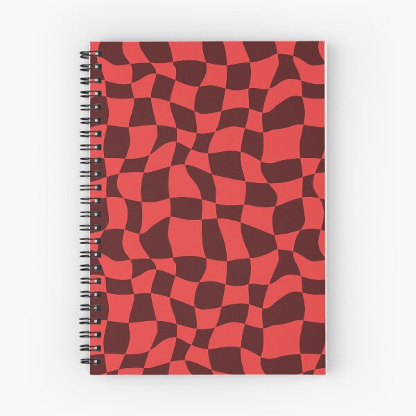 Item preview, Wavy Retro Checkerboard Grid Merlot Wine and Candy Apple Red designed and sold by GenAumonier.