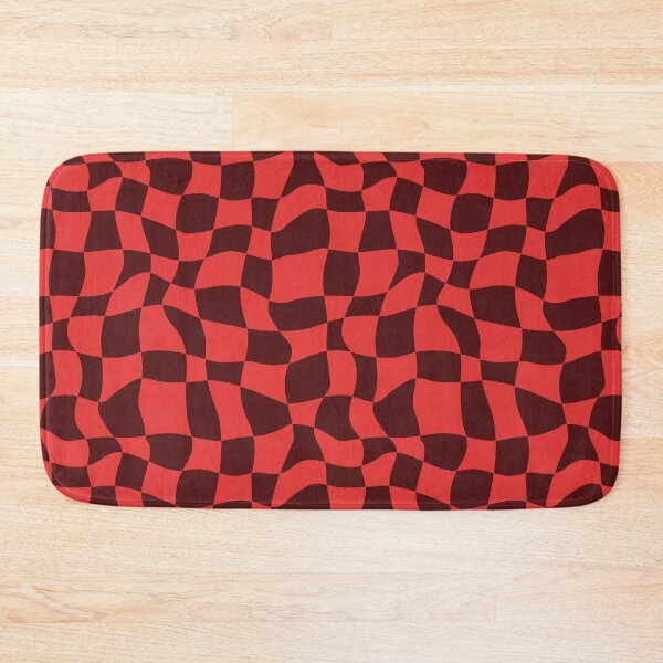 Item preview, Wavy Retro Checkerboard Grid Merlot Wine and Candy Apple Red designed and sold by GenAumonier.