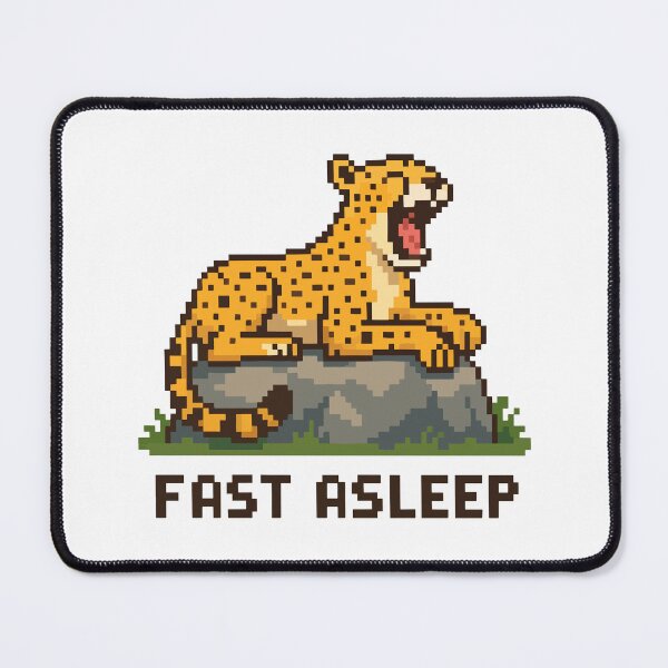 Item preview, Fast Asleep – Yawning Cheetah Pixel Rock Scene designed and sold by NaturePixel.