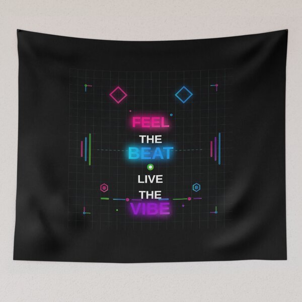 Item preview, Feel The Beat Live The Vibe - Techno Electronic Music Design designed and sold by Pickmash.