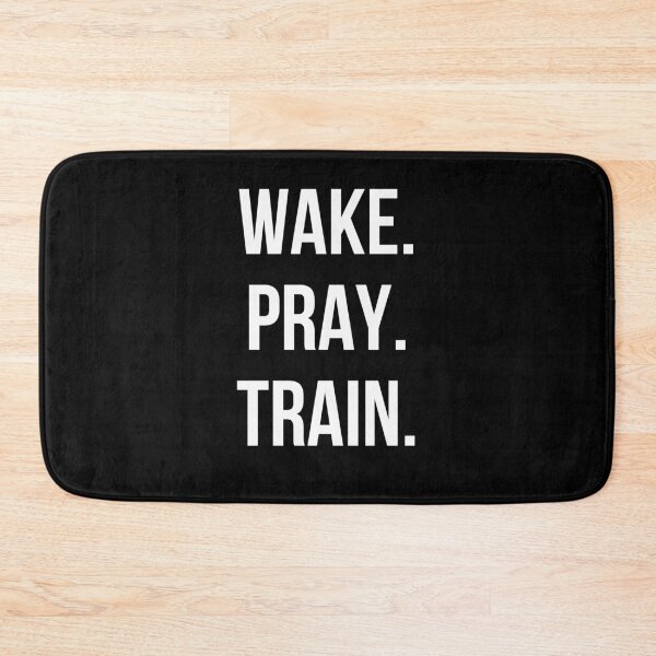 Item preview, Wake. Pray. Train. Weight Lifting Christian Faith workout designed and sold by snowry.