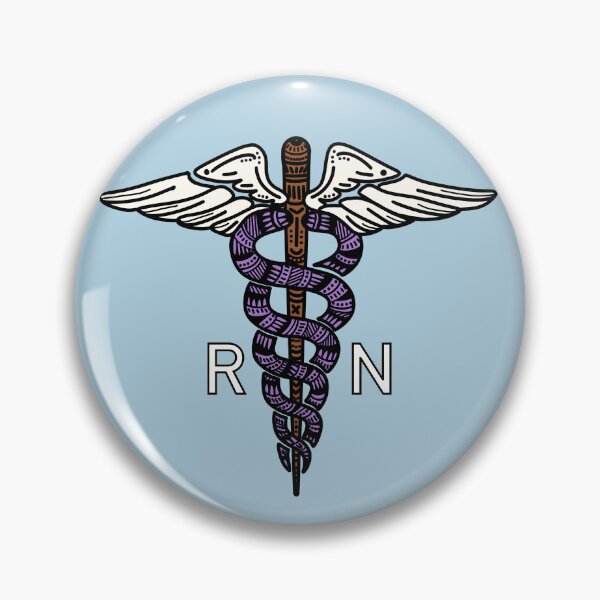 Item preview, RN - Purple - Staff of Caduceus designed and sold by Mostly Medical.