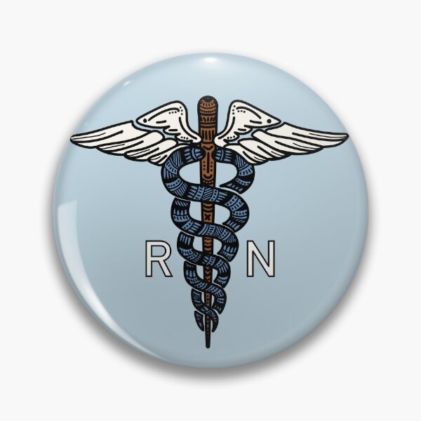 Item preview, RN - Blue - Staff of Caduceus designed and sold by Mostly Medical.