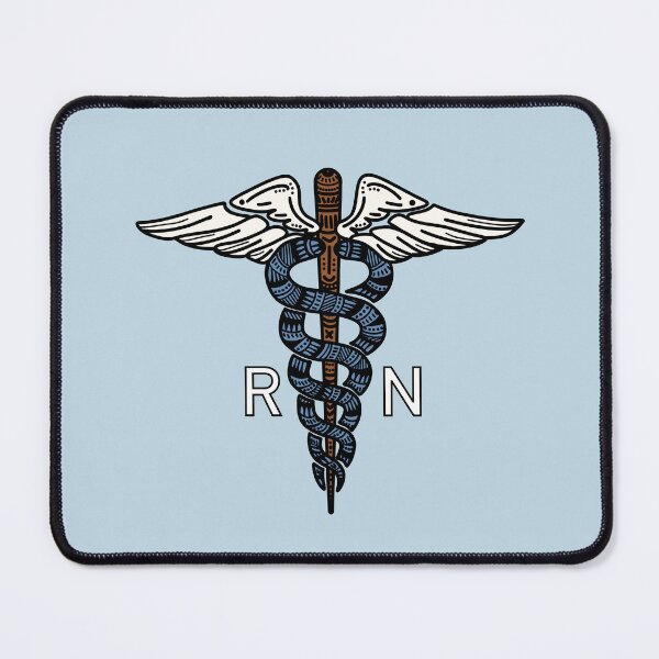 Item preview, RN - Blue - Staff of Caduceus designed and sold by Mostly Medical.