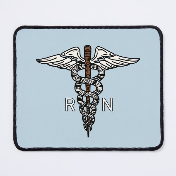Item preview, RN - Simple White - Staff of Caduceus designed and sold by Mostly Medical.