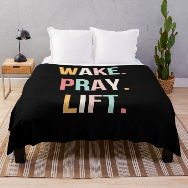 Item preview, Cute Wake. Pray. Lift. Christian woman Weightlifting gym designed and sold by snowry.