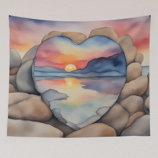 Item preview, Heart Sunrise Mirror designed and sold by CalmnessbyChoice.